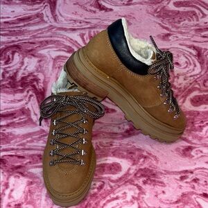 Schutz Lucille Lace Up Bootie Shoes